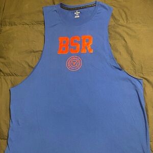 Blue Sleeveless Top with Red BSR Logo